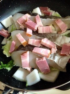 鱈とベーコン煮